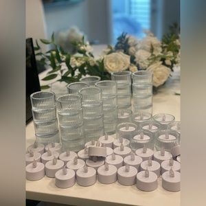 40 candle holder crystal and 46 battery operated candles